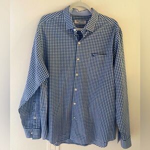 Tommy Bahama Island Zone Men’s Navy Check Long Sleeve Button Up Shirt Size L